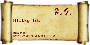 Hlatky Ida névjegykártya