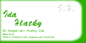 ida hlatky business card